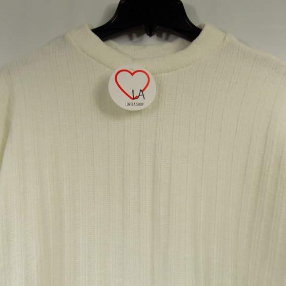 LoveLA Eva White Long Sleeve Sweater NWT Multiple Sizes - Picture 4 of 9